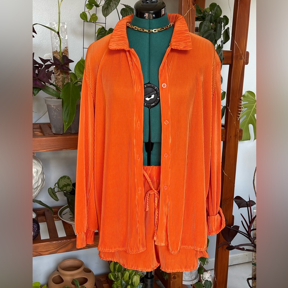 Orange plisse set